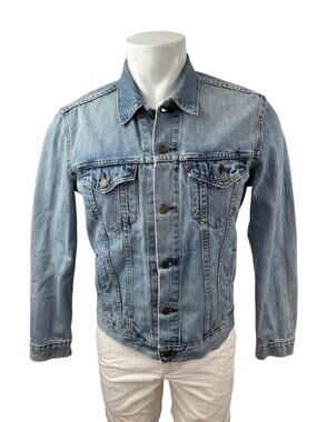 Levi's Mens Blue Long Sleeve Button Down Pocket Trucker Denim Jean Jacket Size M